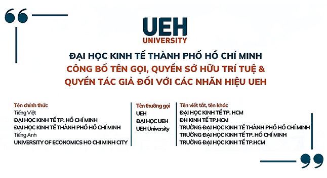 Đại học Kinh tế TP.HCM công bố Tên gọi, Quyền sở hữu trí tuệ và Quyền tác giả đối với các nhãn hiệu UEH